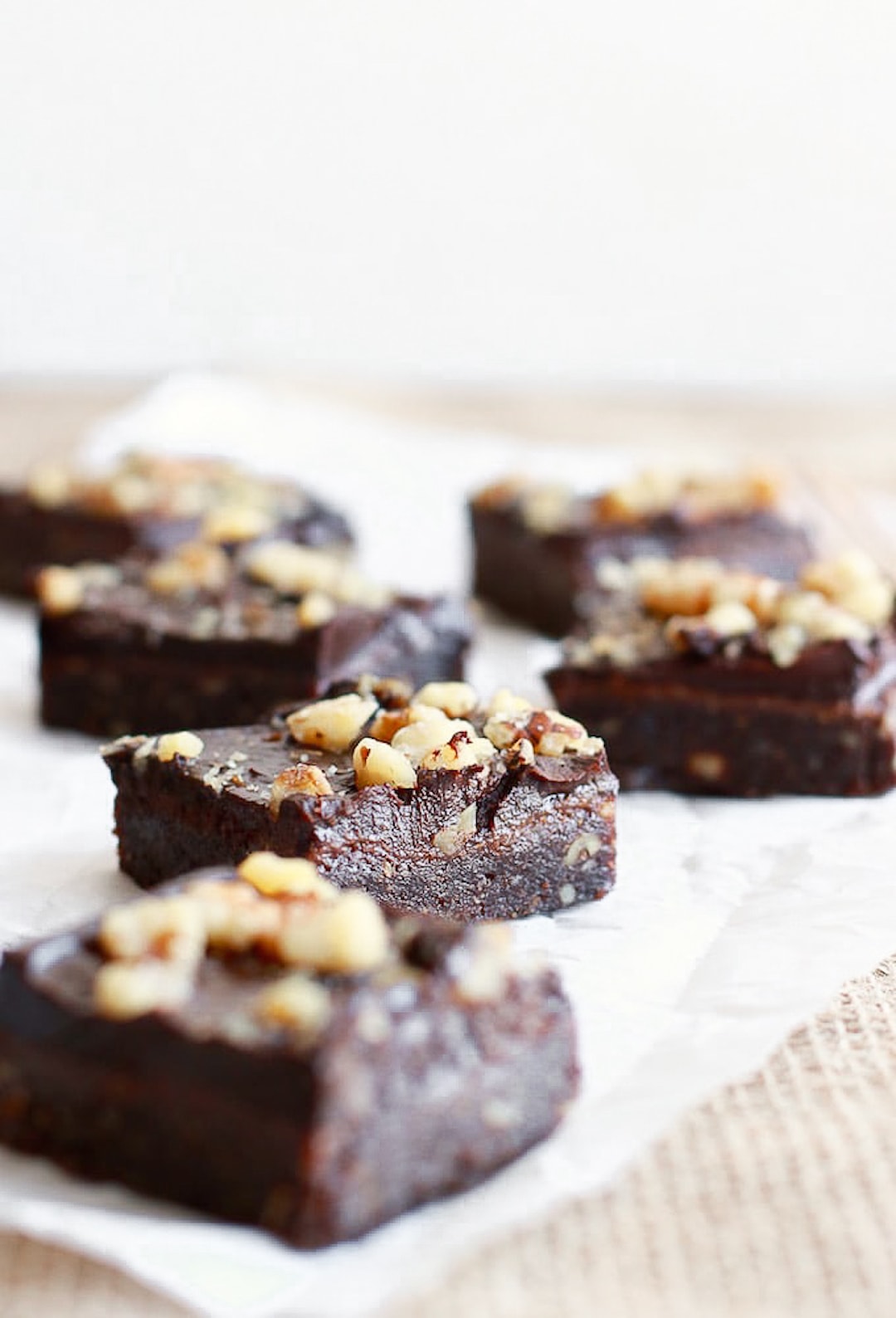 Healthy Frosted Raw Walnut Brownies