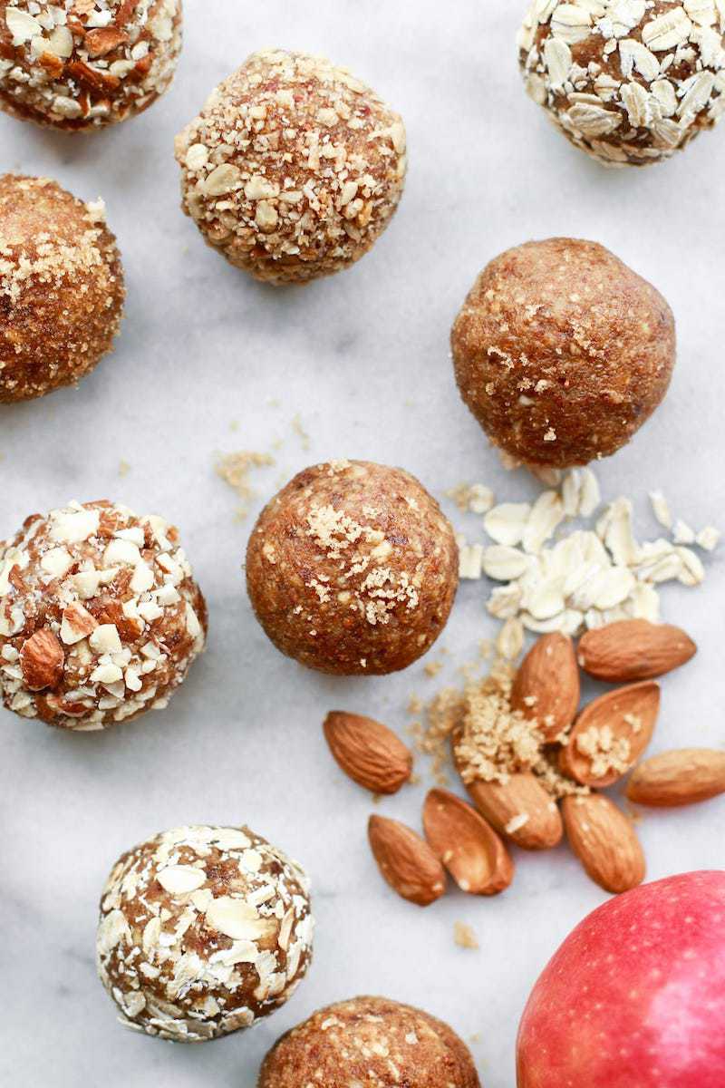 18 Easy Plant-Based Snacks To Try - Vegan Apple Almond Energy Balls
