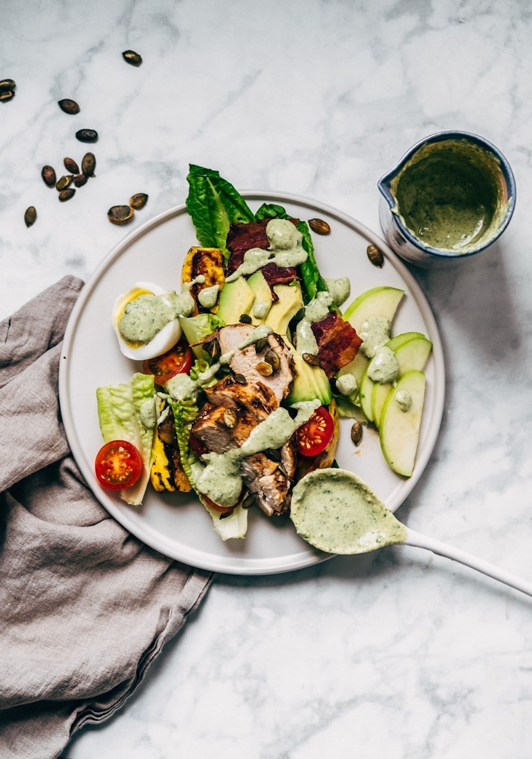 13+ Healthy Recipes with Hemp Hearts - Autumn Cobb Salad with Hemp Dressing