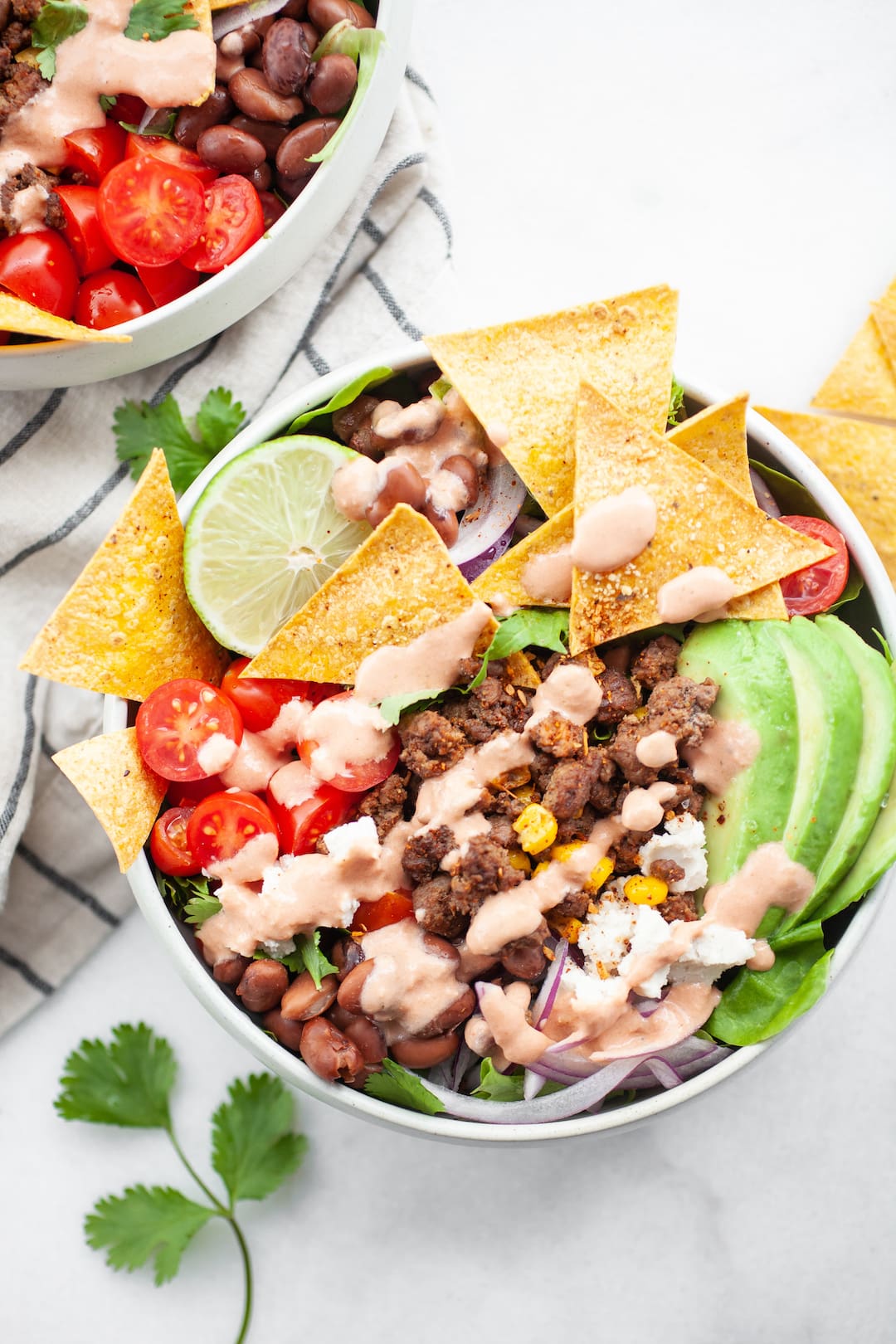 Healthy Taco Salad Recipe with easy salsa dressing