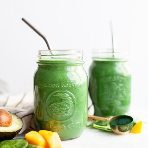 The Best Green Spirulina Smoothie - dairy free, gluten free, plant based