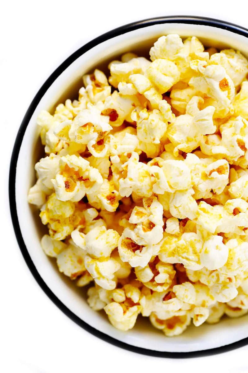 18 Easy Plant-Based Snacks To Try - Vegan No-Butter Popcorn