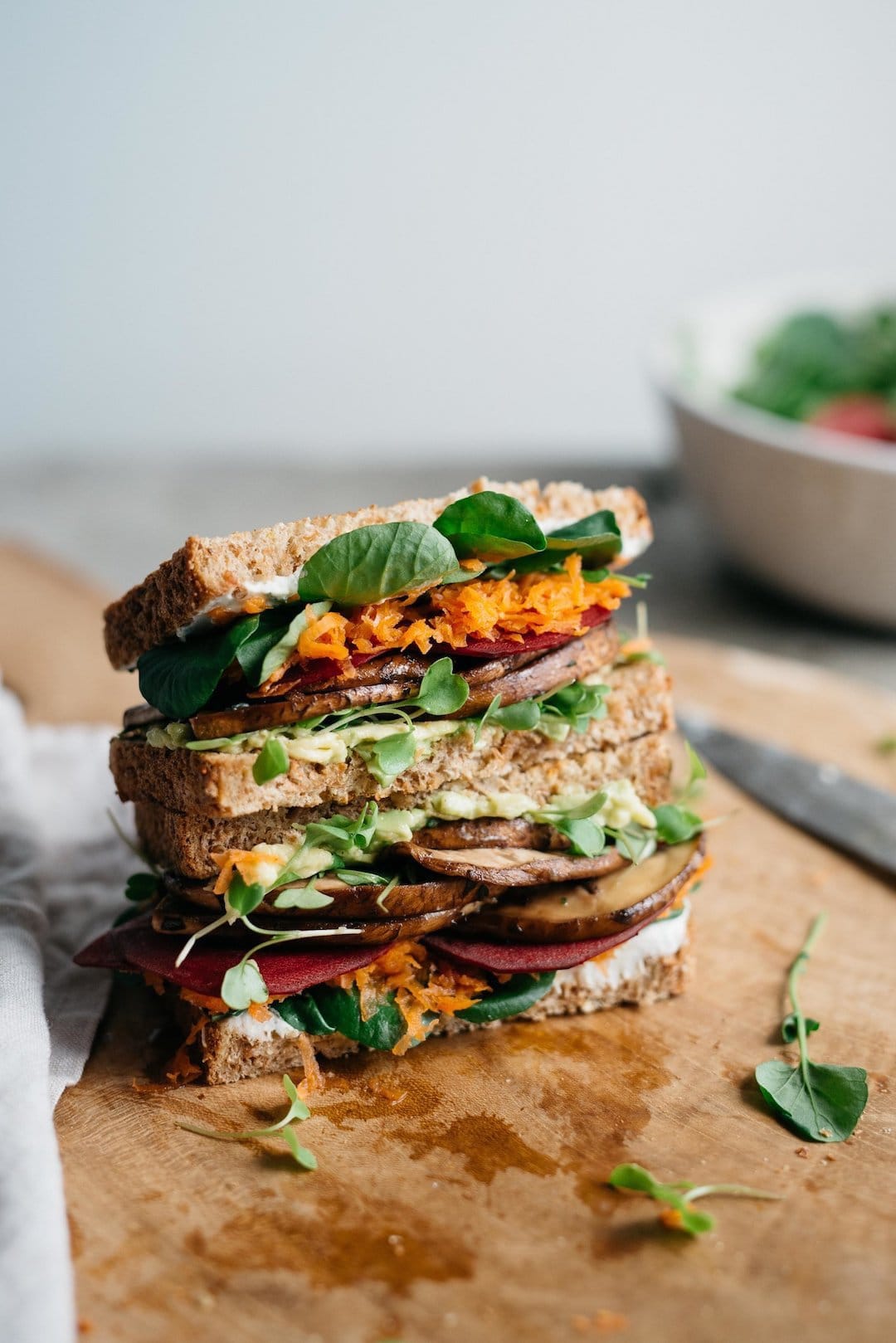 11 Yummy Plant Based Sandwiches - Avocado Club Sandwiches by Dolly & Oatmeal