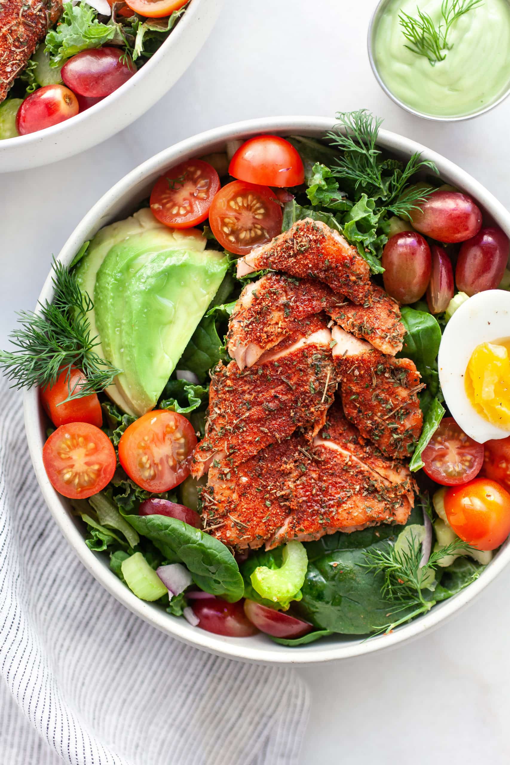 Simple Healthy Blackened Salmon Salad