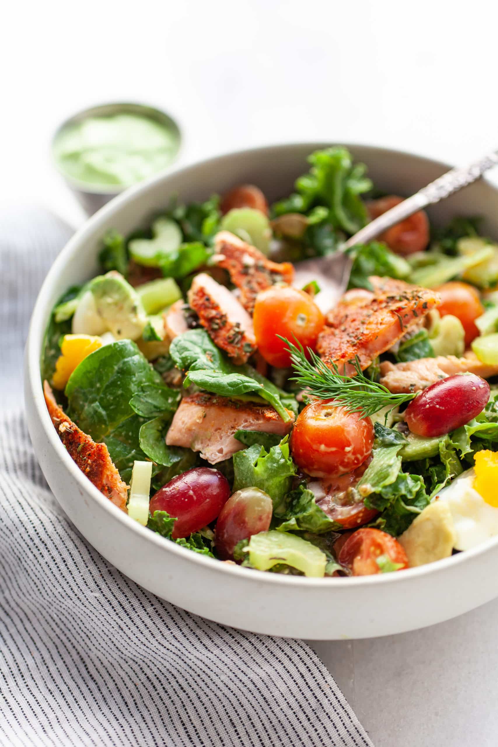 The Best Healthy Blackened Salmon Salad (gluten free)
