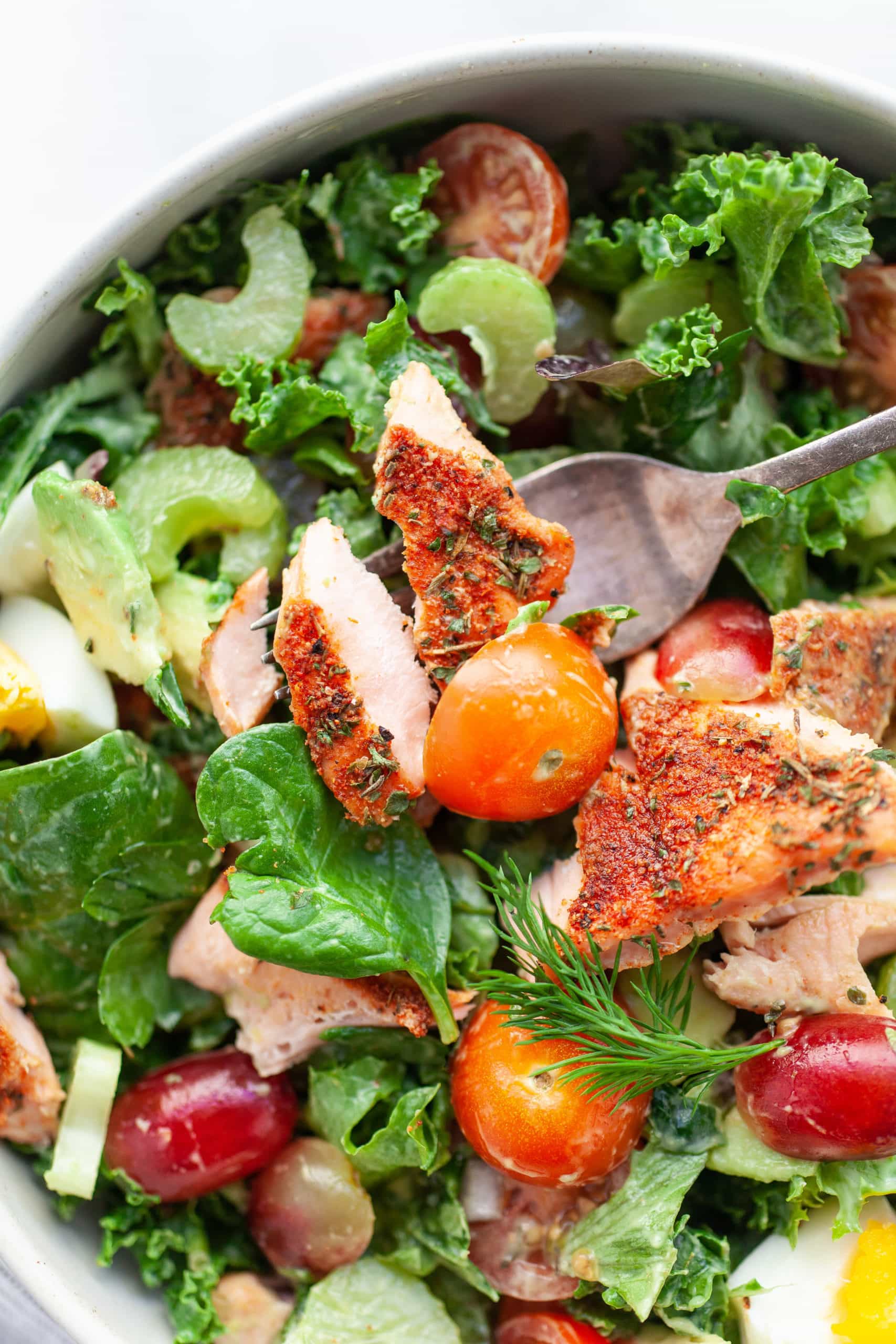 Easy Healthy Blackened Salmon Salad