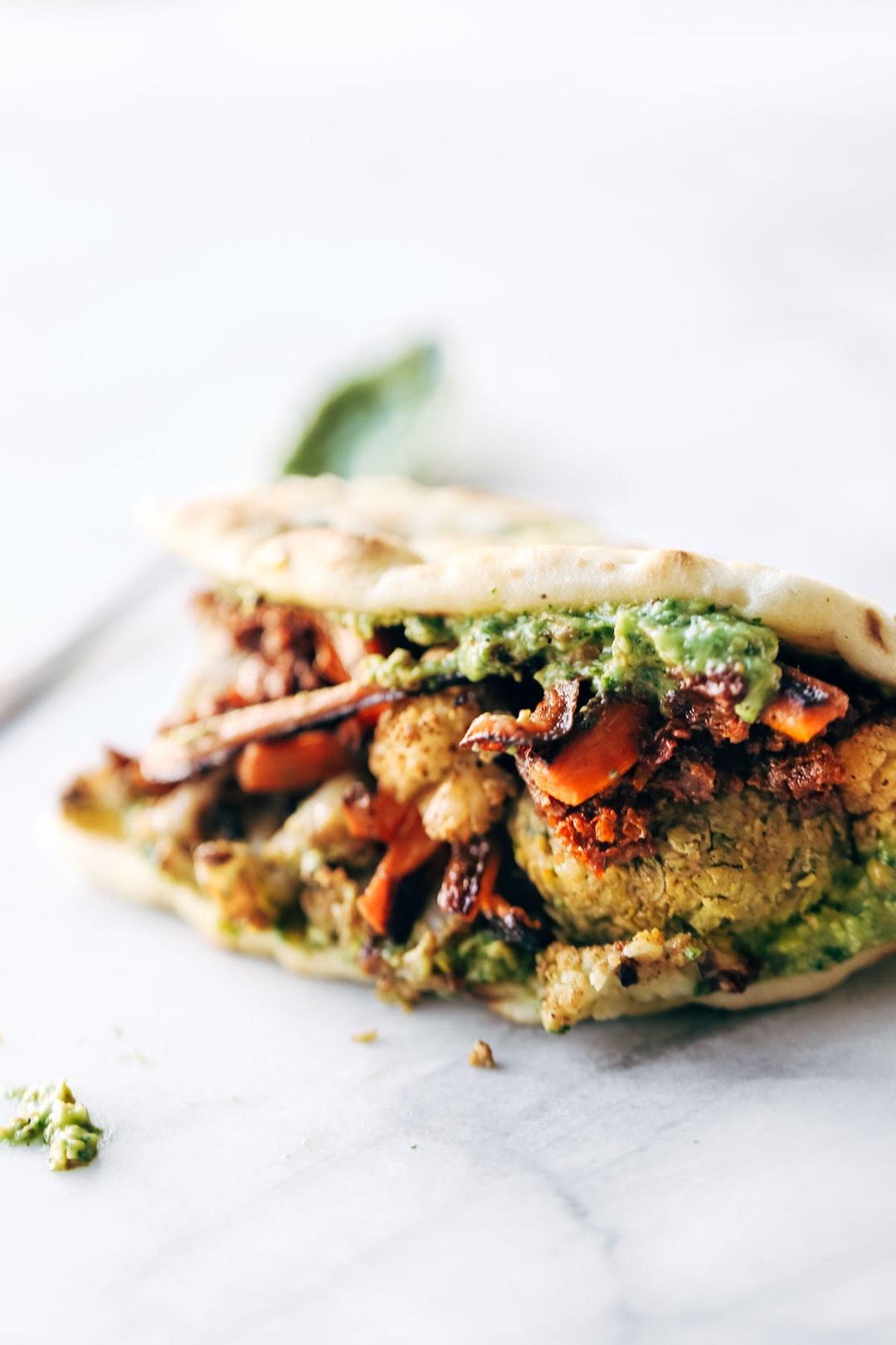 11 Yummy Plant Based Sandwiches - Falafel Naanwhich by Pinch of Yum