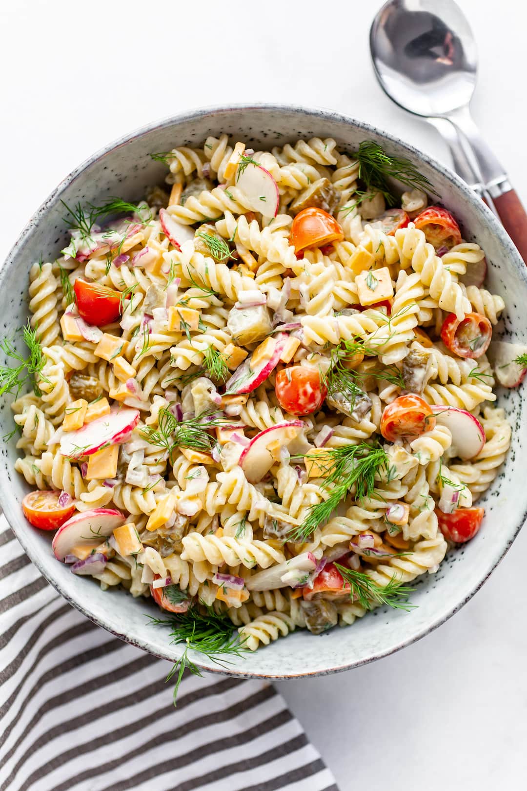 Best Ever Healthy Dill Pickle Pasta Salad