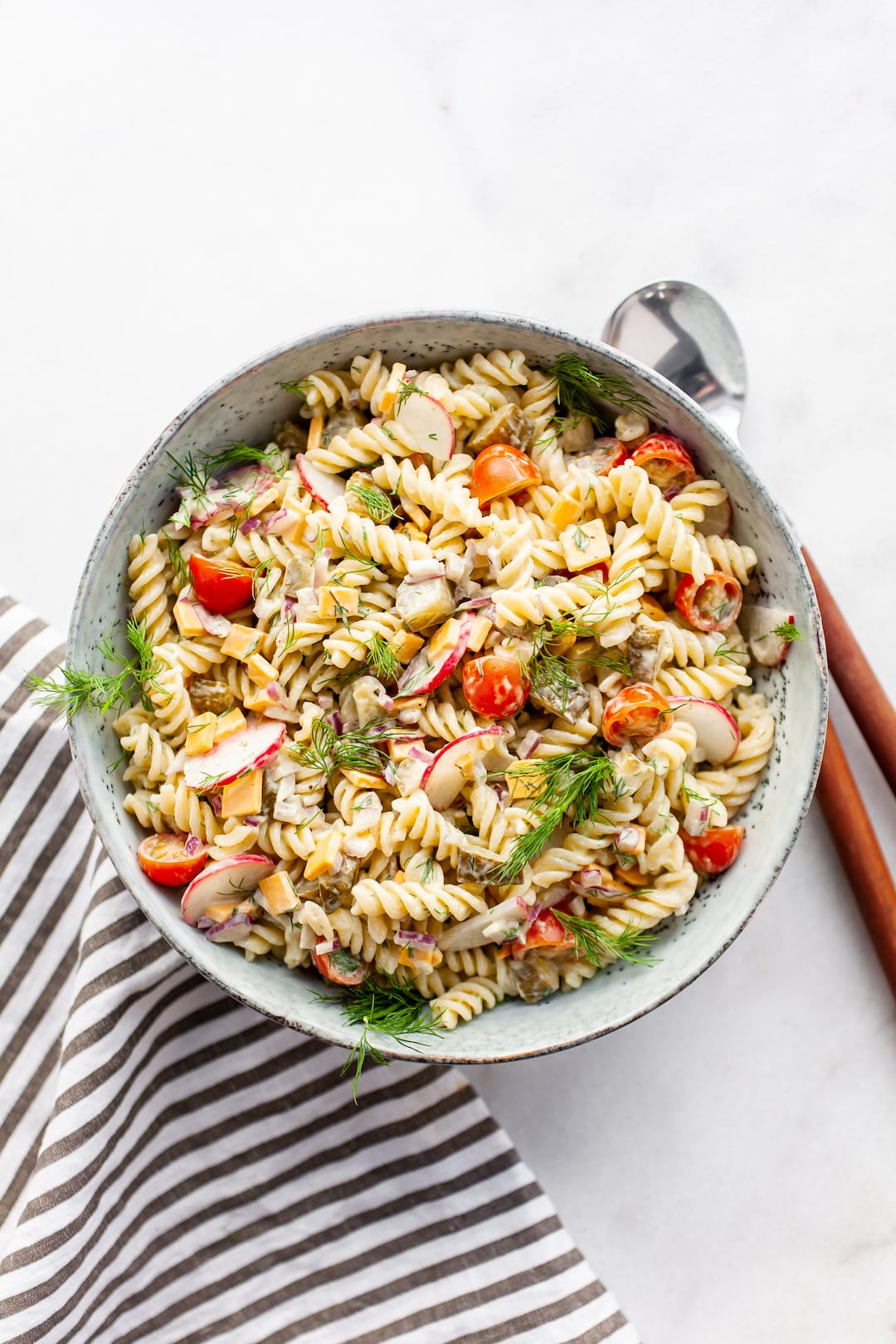Colourful & Crunchy Healthy Dill Pickle Pasta Salad