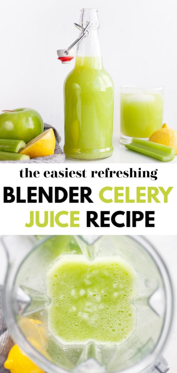 Make this easy, healthy, and simple celery juice recipe in the vitamix or blender (no need for juicers!) to enjoy as the best refreshing beverage, for skin, to detox, for weight loss, or just to get extra nutrients in the mornings, or during the day when you need some hydration!