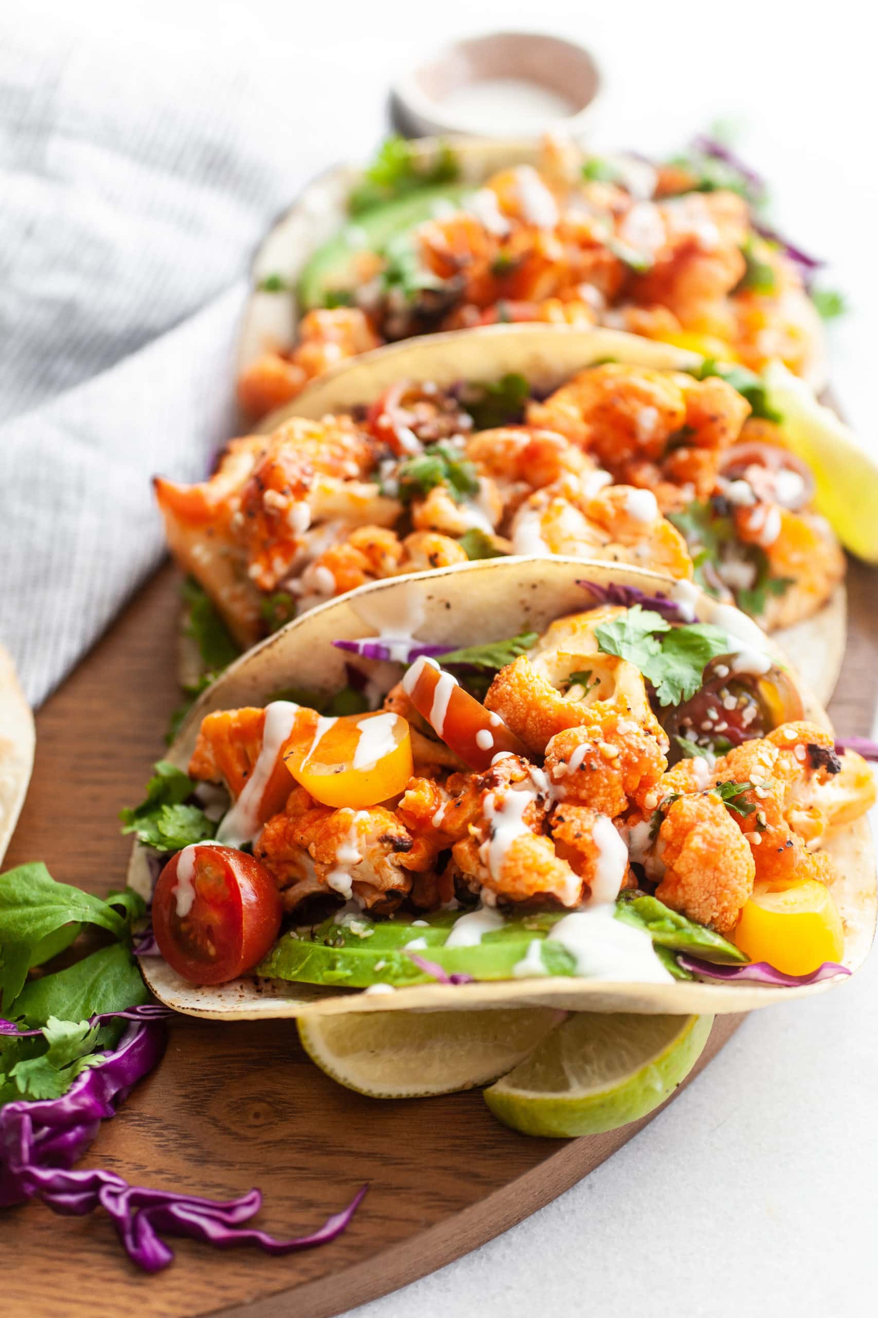 Delicious and healthy Vegan Buffalo Cauliflower Tacos