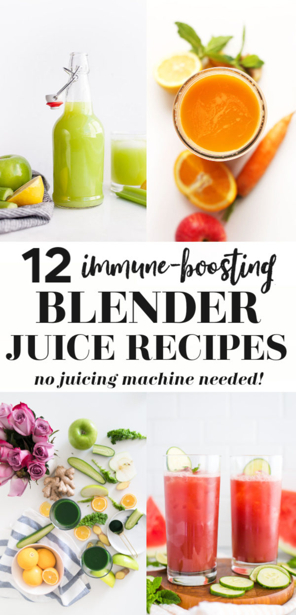 collage of blender juicing recipes