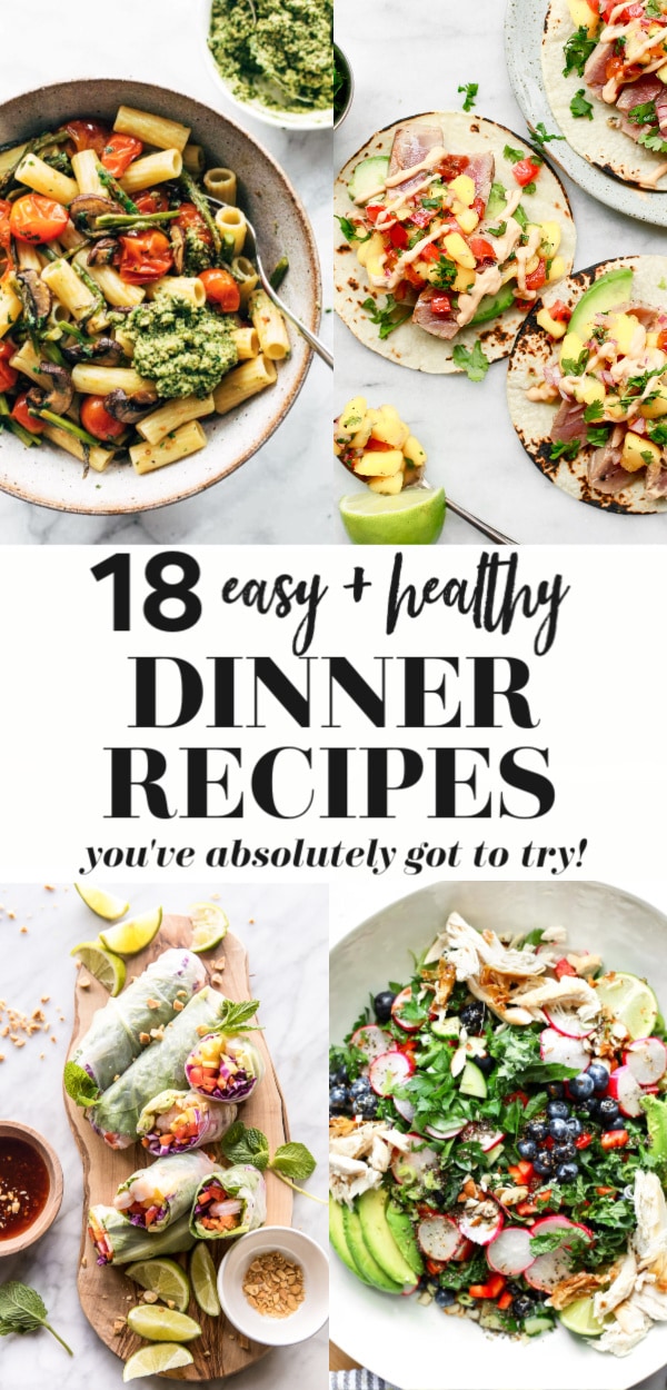 collage of healthy dinner recipes