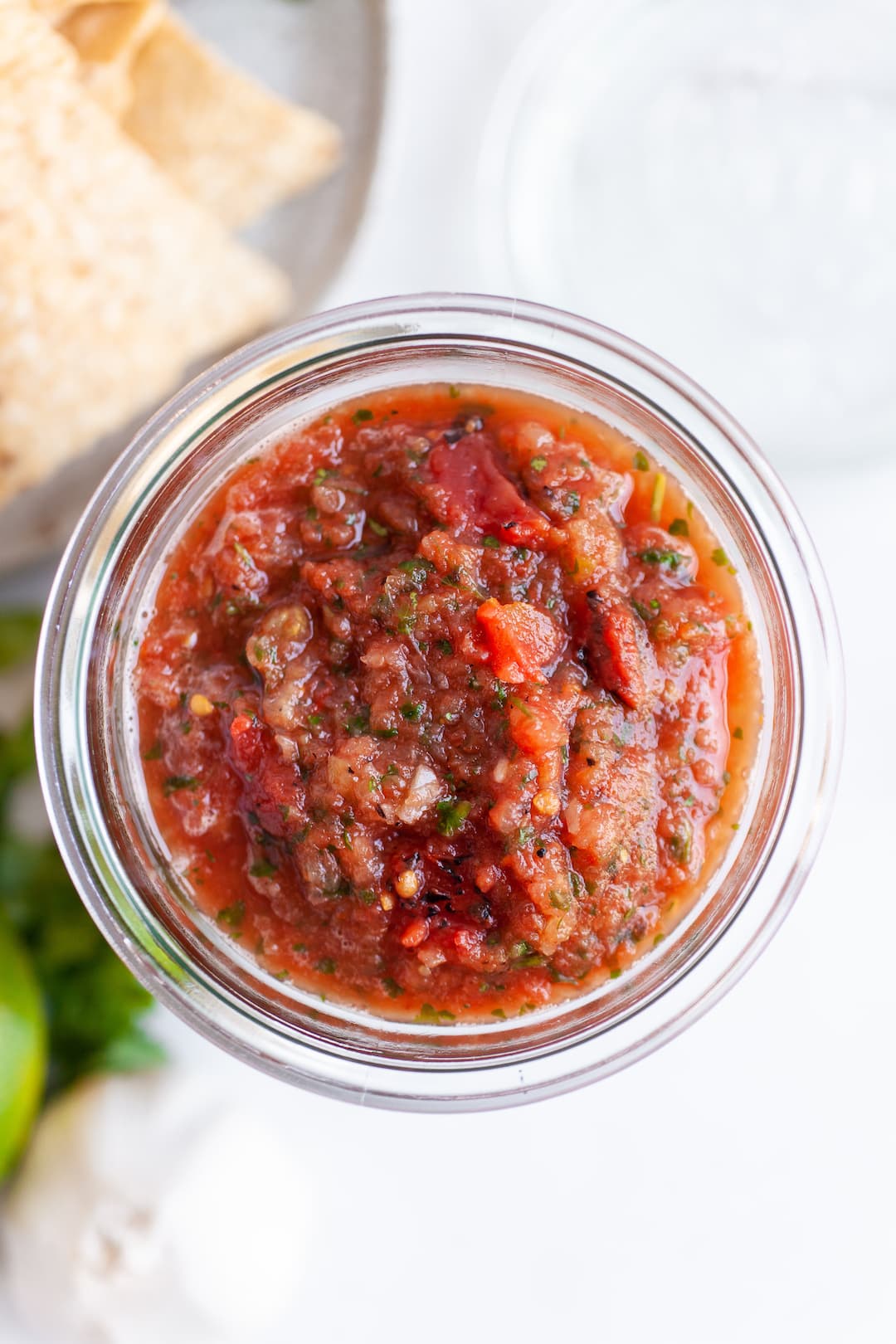 homemade salsa in a jar