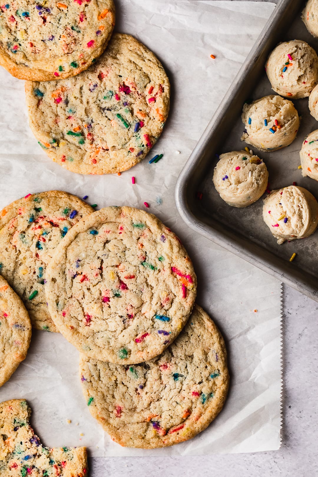 vanilla cookies with colourful sprinkles