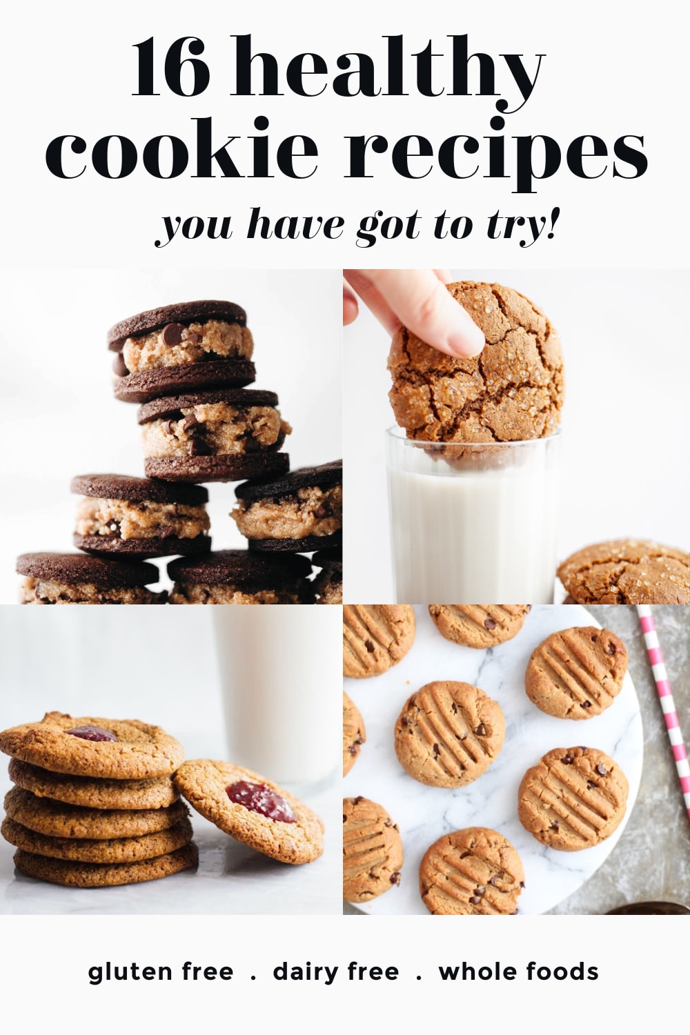 collage of healthy cookies photography