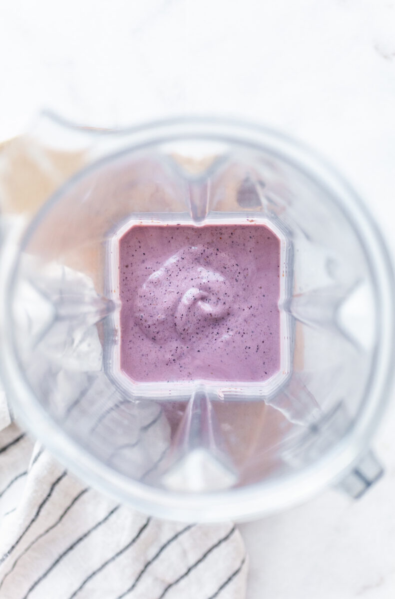 Creamy Blueberry Avocado Smoothie in the Vitamix blender