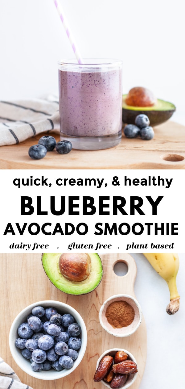 Creamy Blueberry Avocado Smoothie Pinterest Collage