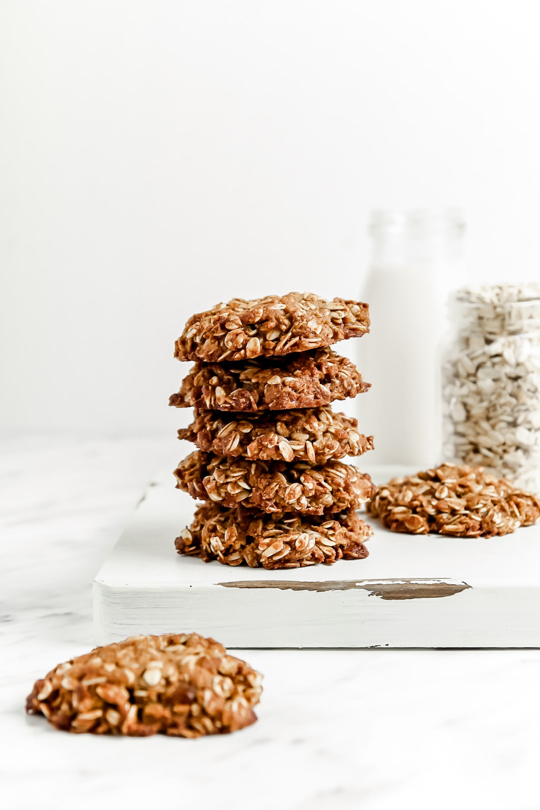 Stack of Soft Healthy Almond Flour Oatmeal Cookies