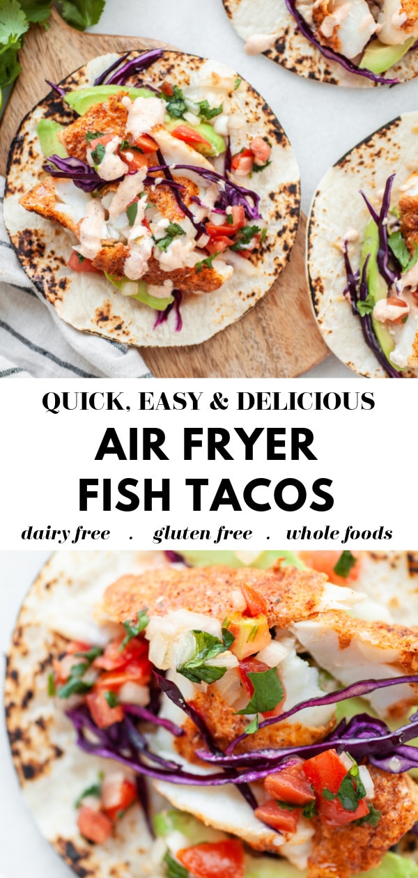 Healthy Air Fryer Fish Tacos pin 3