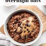 Healthy Chocolate Overnight Oats pin 1