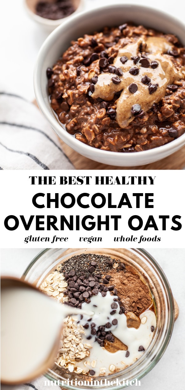 Healthy Chocolate Overnight Oats pin 3