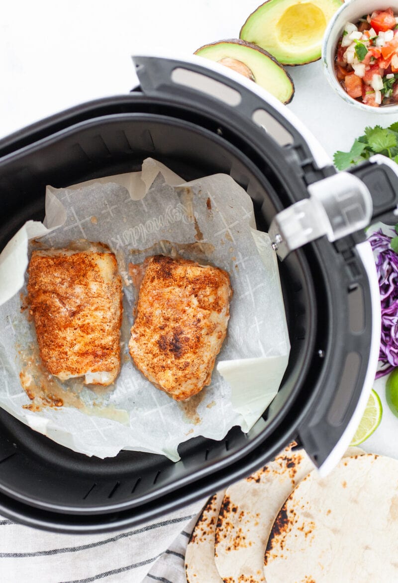 spiced cod in the air fryer for