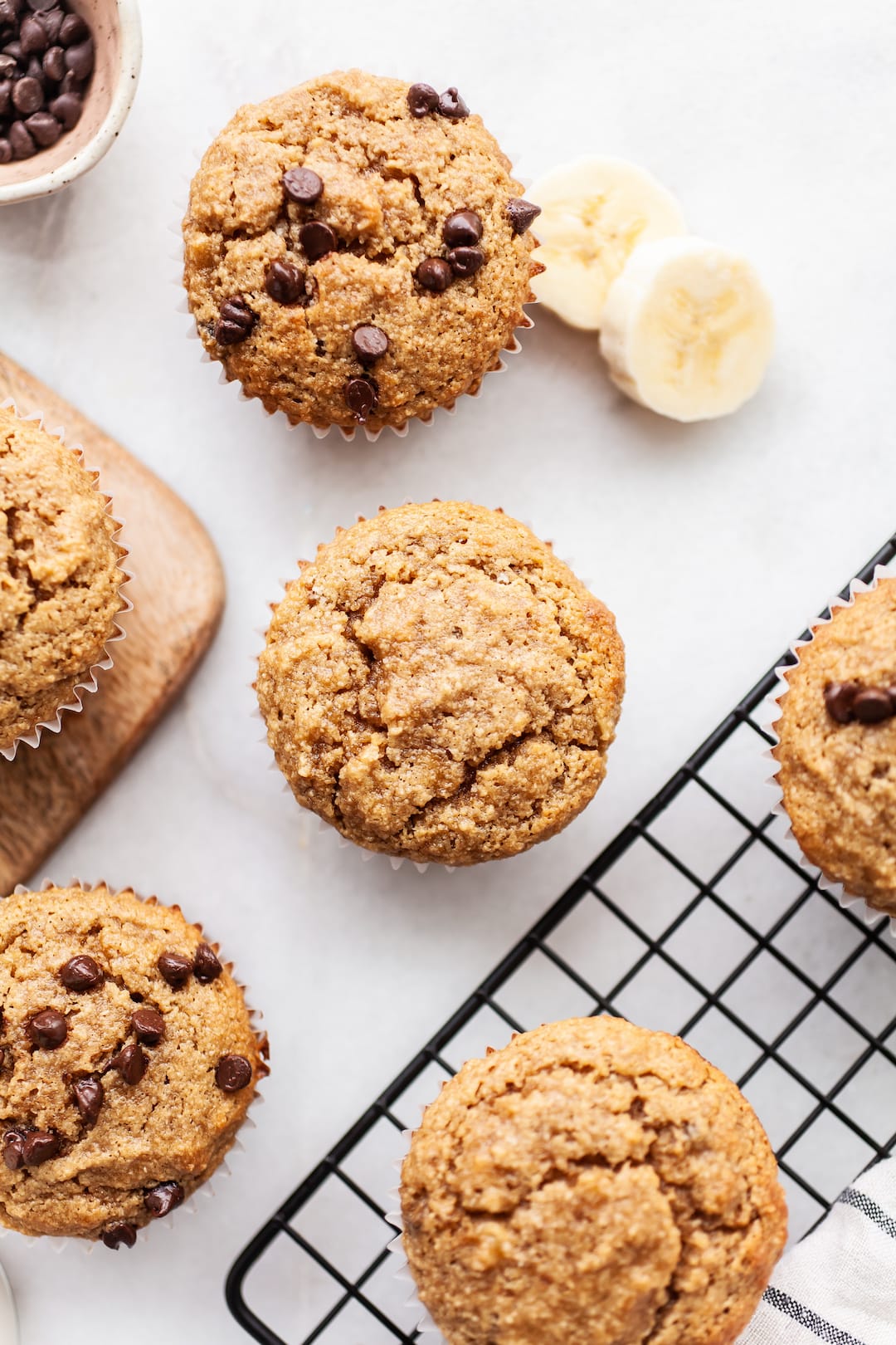 Overhead view of Easy Almond Flour Banana Muffins