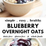 Easy Blueberry Overnight Oats pin 2