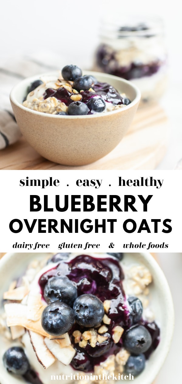Easy Blueberry Overnight Oats pin 2