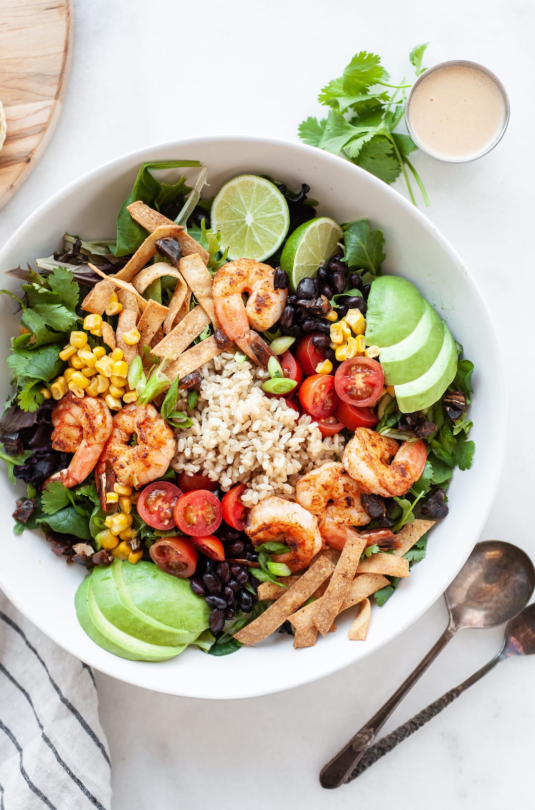 Bowl of Healthy Southwest Salad with colourful vegetables