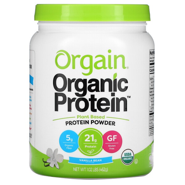 Orgain, Organic Protein Powder, Plant Based, Vanilla Bean