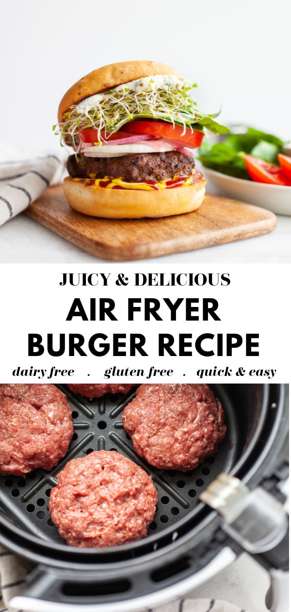 Healthy Air Fryer Burger Recipe pin 3
