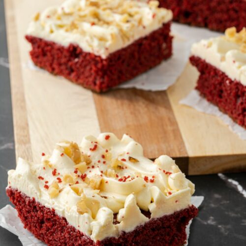 Almond Flour Red Velvet Sheet Cake 11