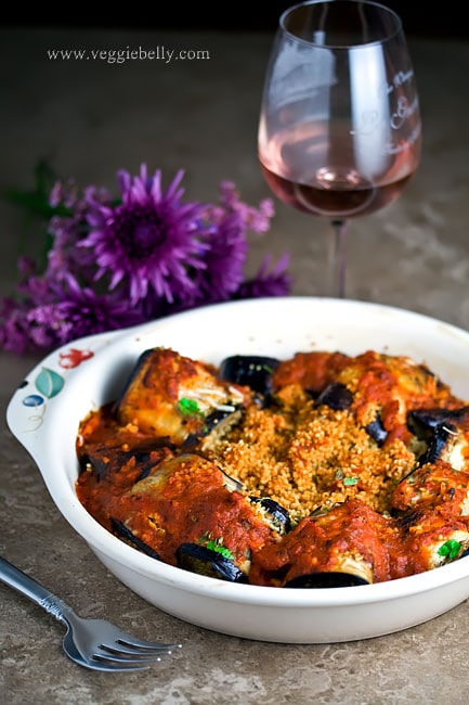 Eggplant Rollatini Stuffed with Couscous