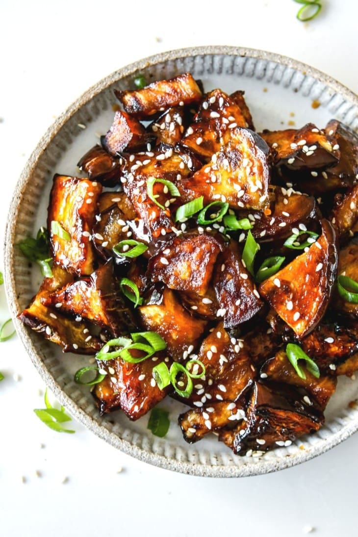 Sweet and Sticky Air Fryer Eggplant