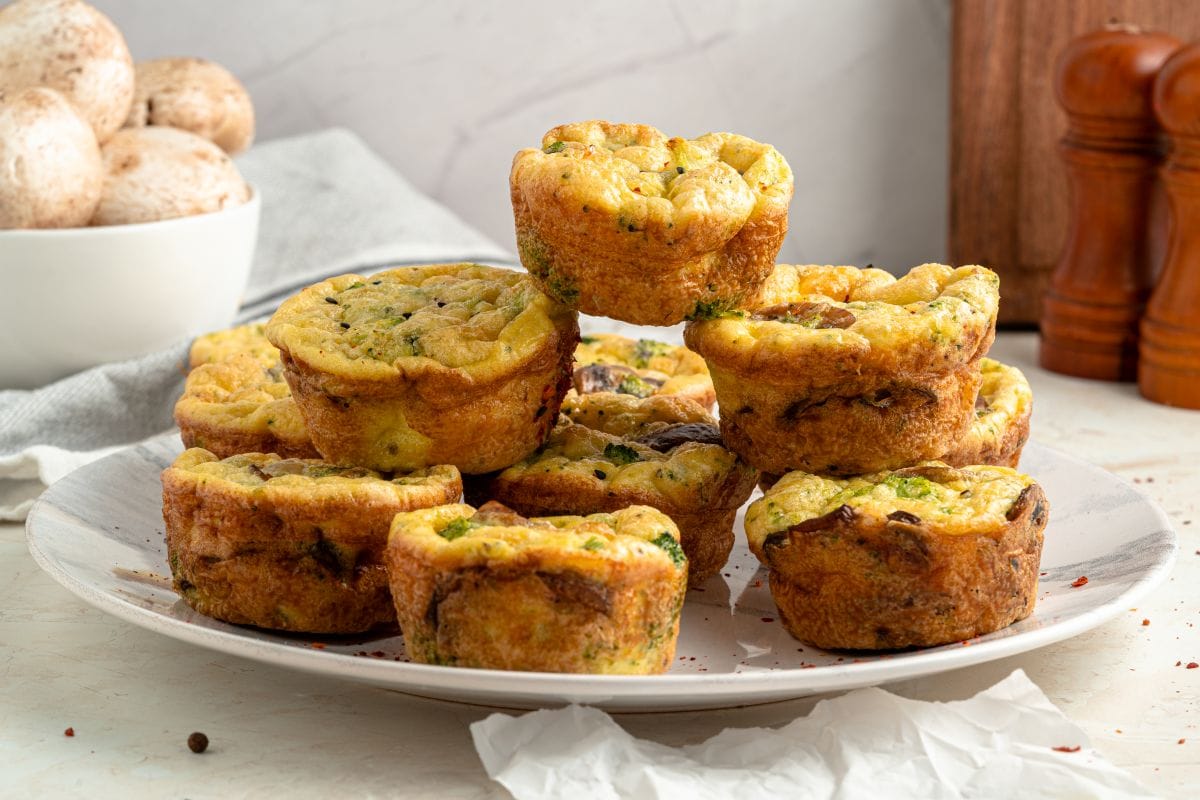 Keto Broccoli & Mushroom Egg Muffins 10
