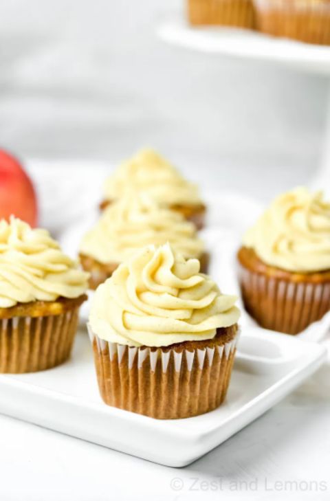 Apple Spice Cupcakes with Cinnamon Mascarpone Frosting