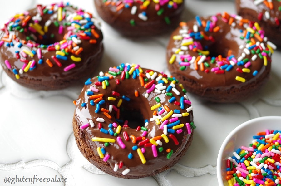 Gluten-Free Chocolate Donuts with Sprinkles