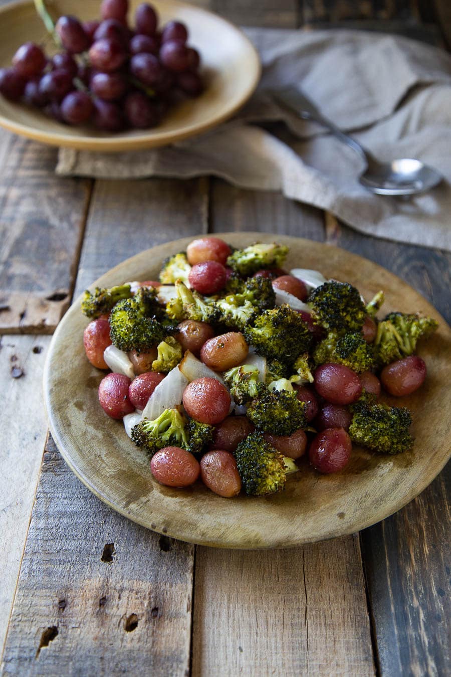 Roasted Broccoli Salad with Grapes