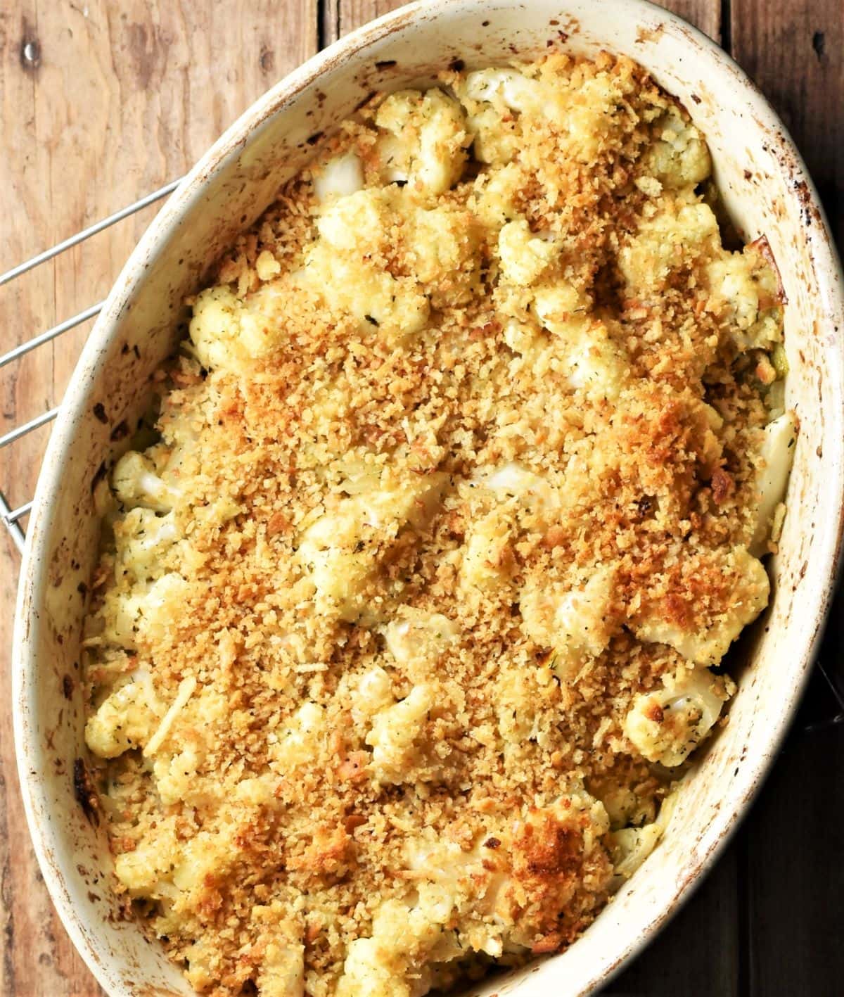 Cauliflower Stuffing with Crispy Topping