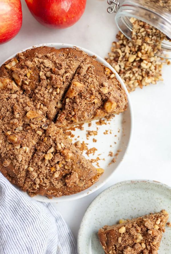 Vegan Apple Cake with Streusel Topping