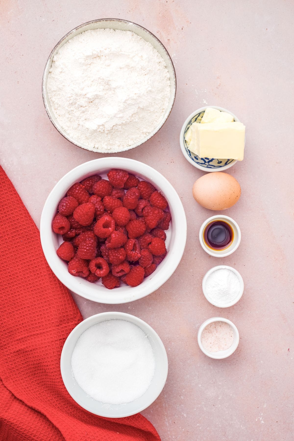 Raspberry muffins ingredients
