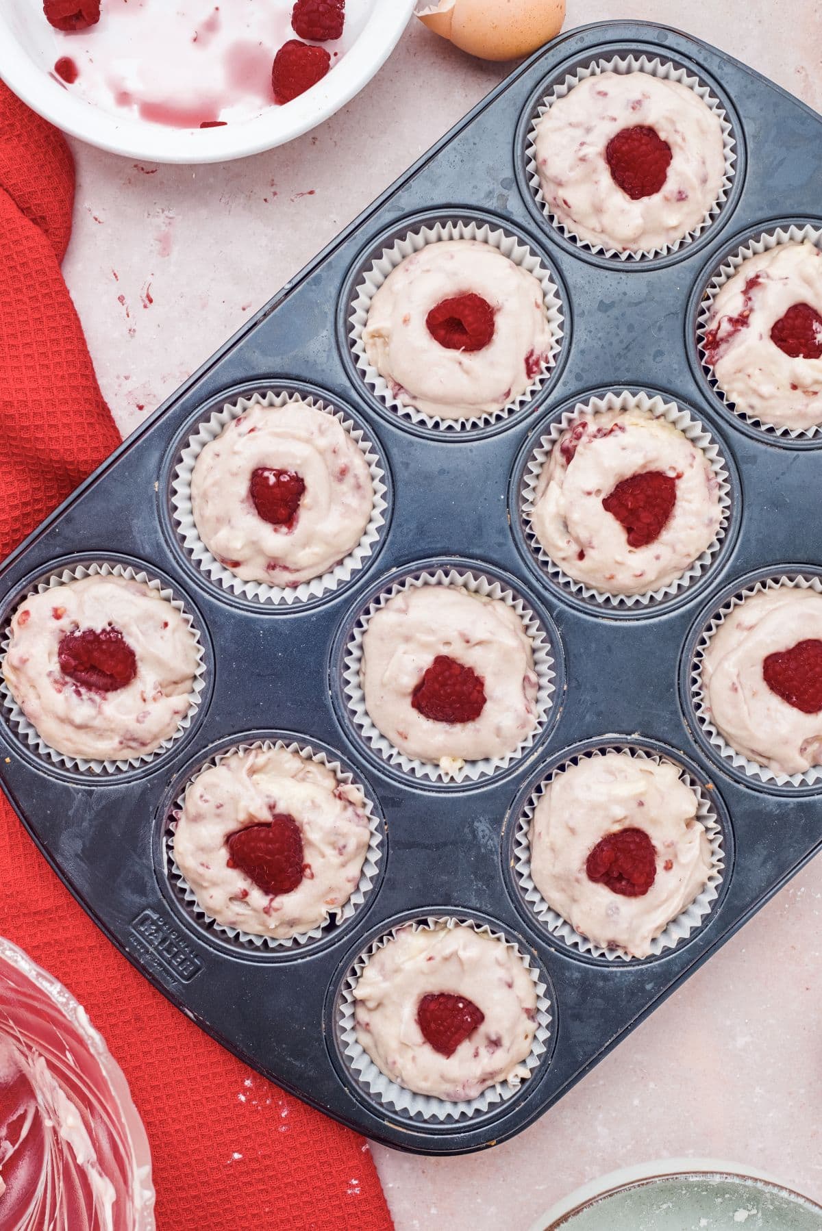 Raspberry muffins step 7